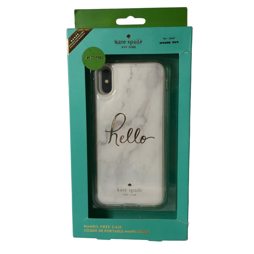 Kate Spade Marble Hello iPhone XS/X Hands Free Case